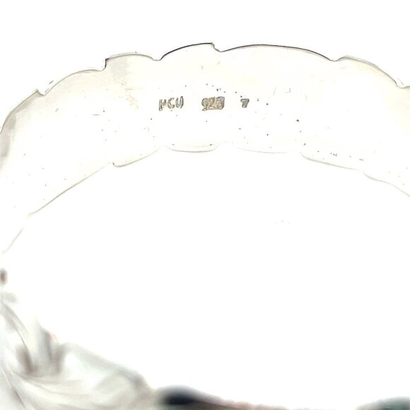 925 Sterling Silver Hibiscus Bangle - Picture 4 of 5